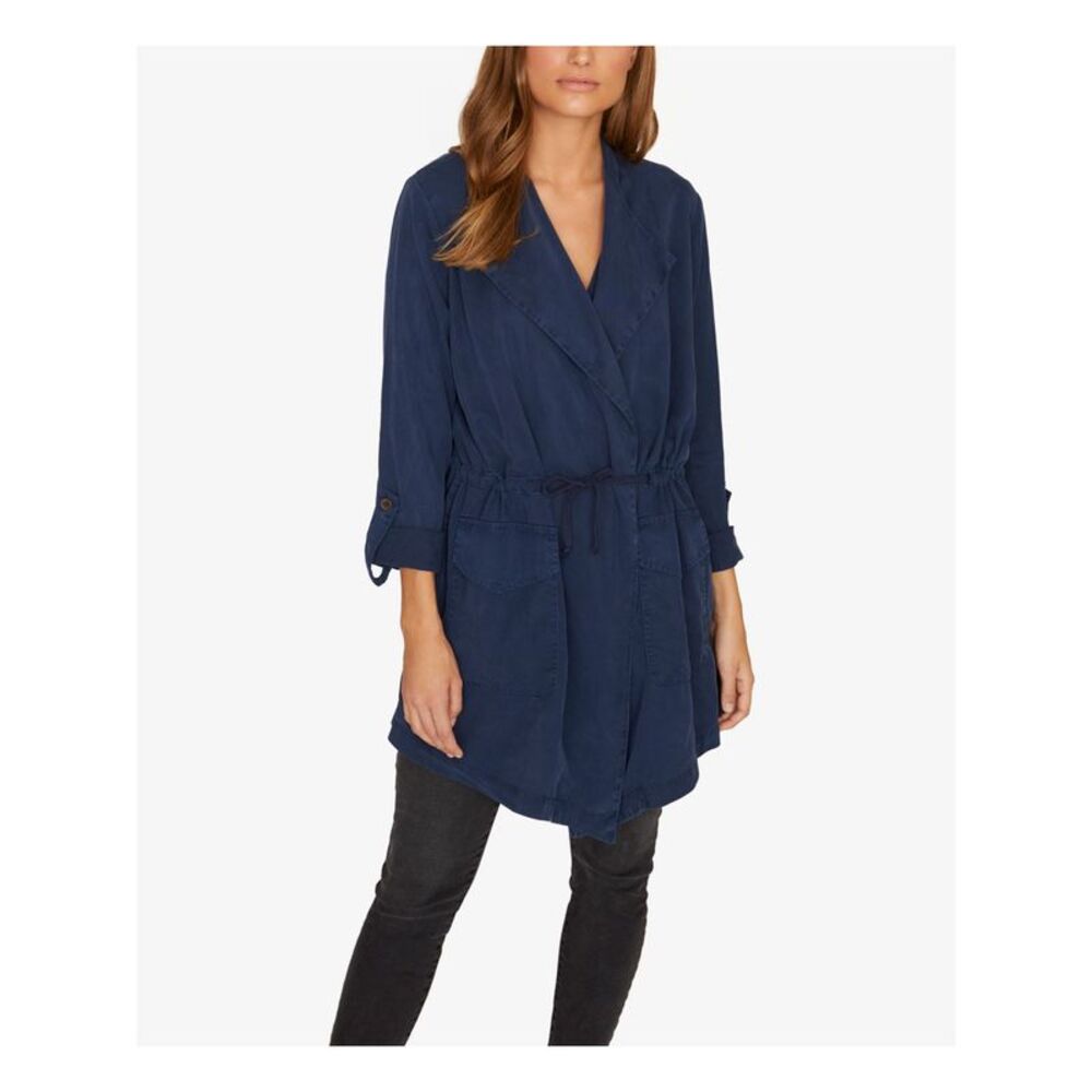 SANCTUARY Womens Navy Long Sleeve V Neck Sweater Size: XS